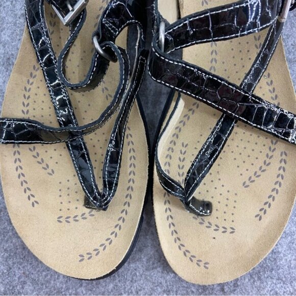 ECCO Light Black Strappy Sandals Slip On Shoes Like New Women’s Size 39 US8-8.5 - Picture 8 of 12